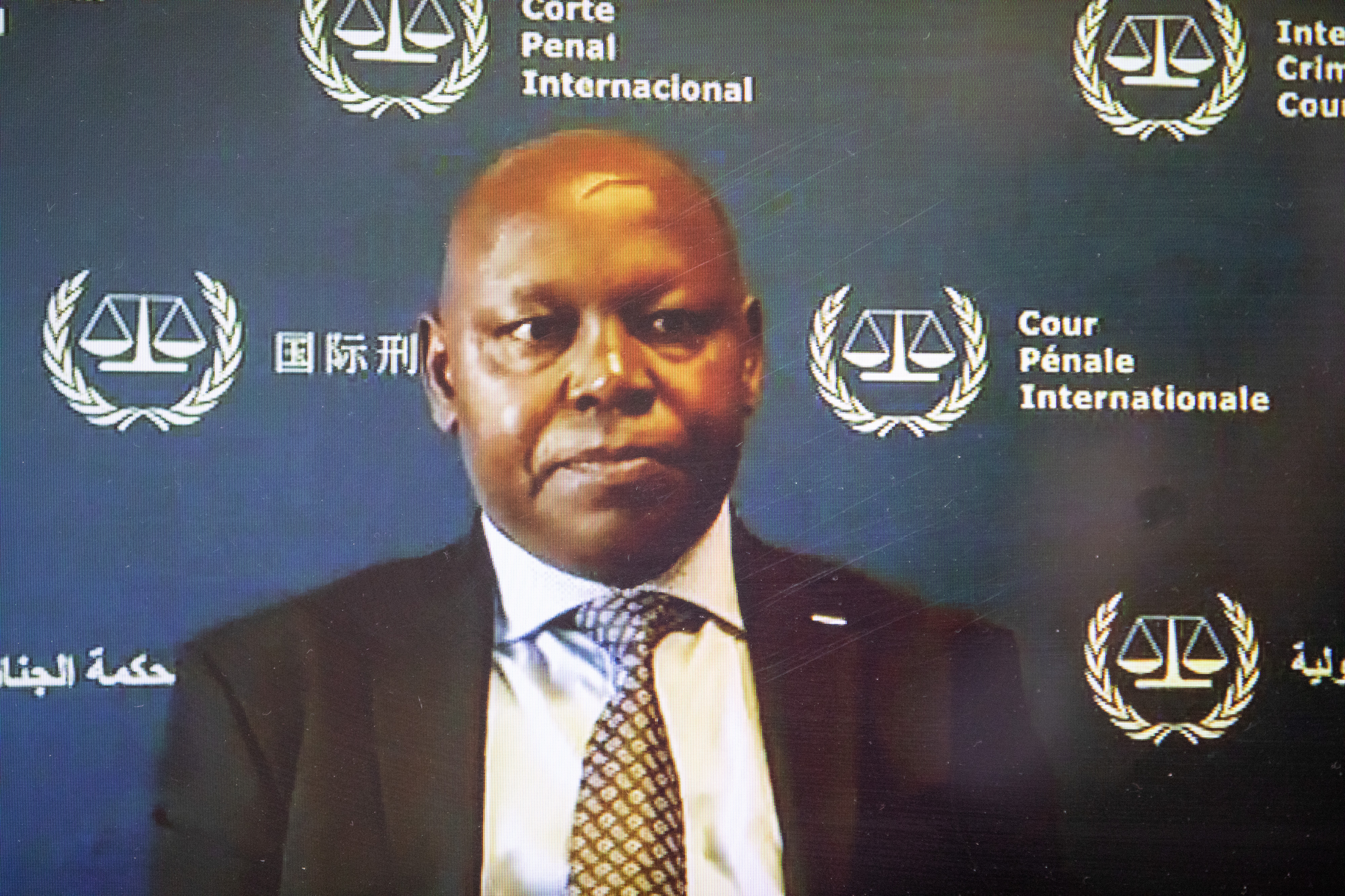 Paul Gicheru appearing before the ICC via video-link from the ICC Detention Centre on 6 November 2020 ©ICC-CPI<br>