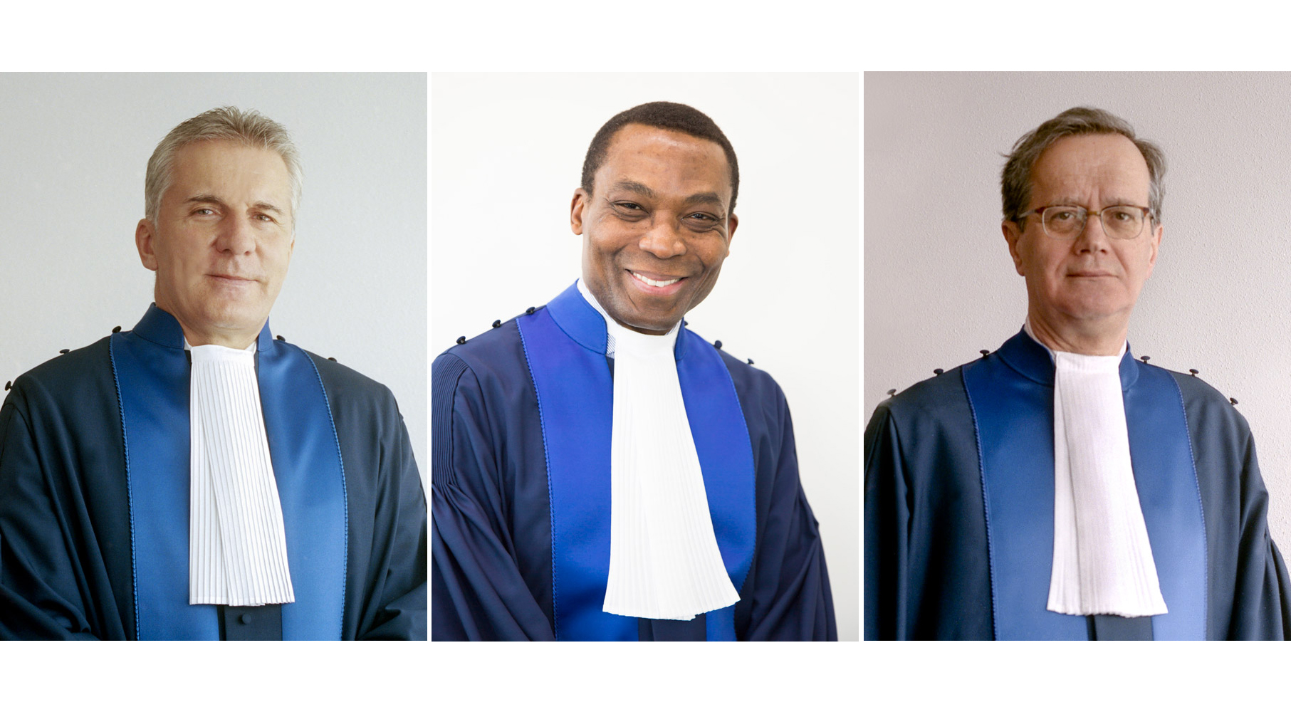 Pictured here from left to right: ICC First Vice-President Judge Robert Fremr, ICC President Judge Chile Eboe-Osuji, ICC Second Vice-President Judge Marc Perrin de Brichambaut © ICC-CPI