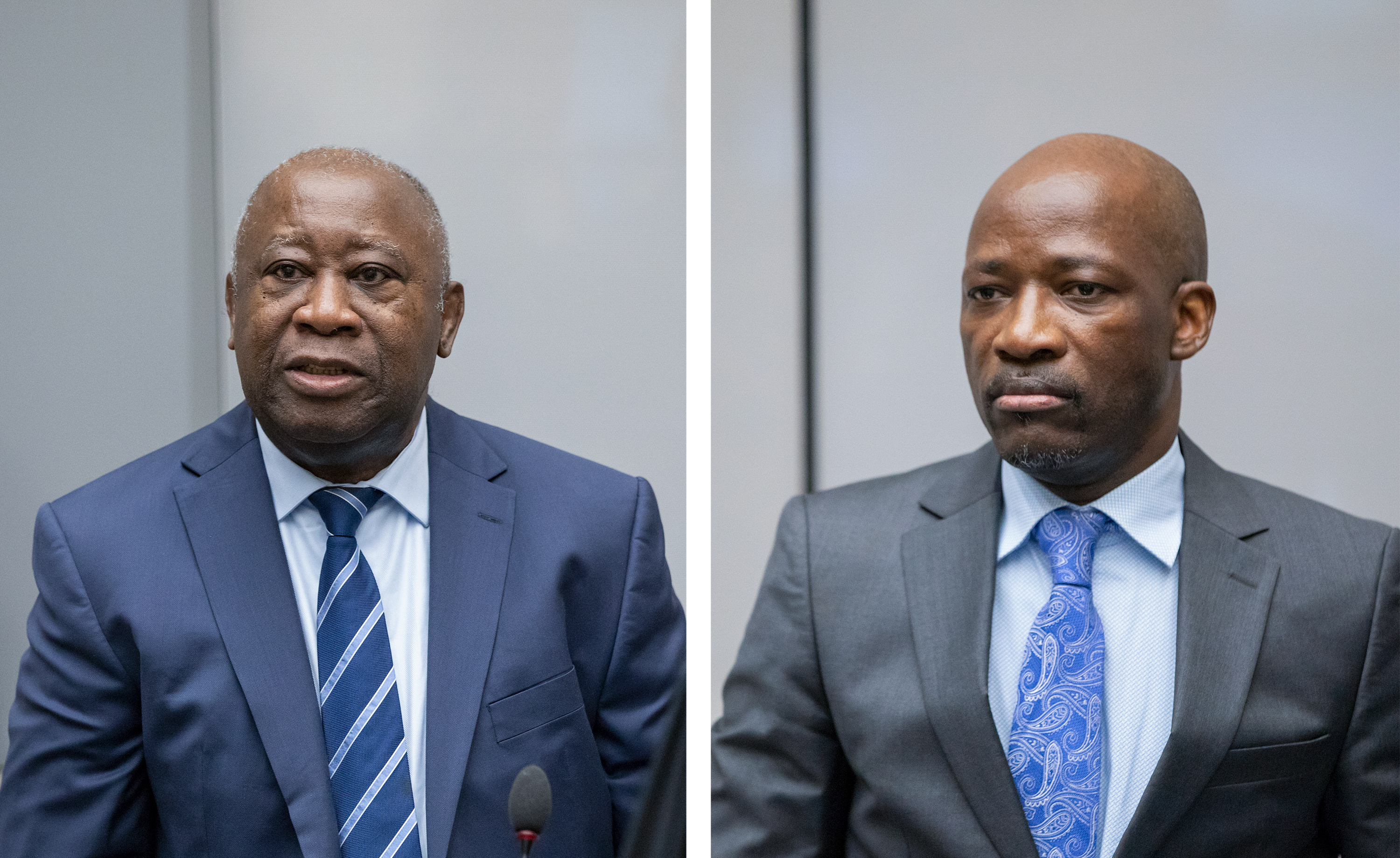 Laurent Gbagbo et Charles Blé Goudé dans la salle d'audience I au siège de la Cour pénale internationale à La Haye, Pays-Bas, le 15 janvier 2019 ©ICC-CPI