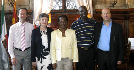 Left to right: Herman von Hebel, Silvana Arbia, Binta Mansaray, Adama Dieng and John Hocking