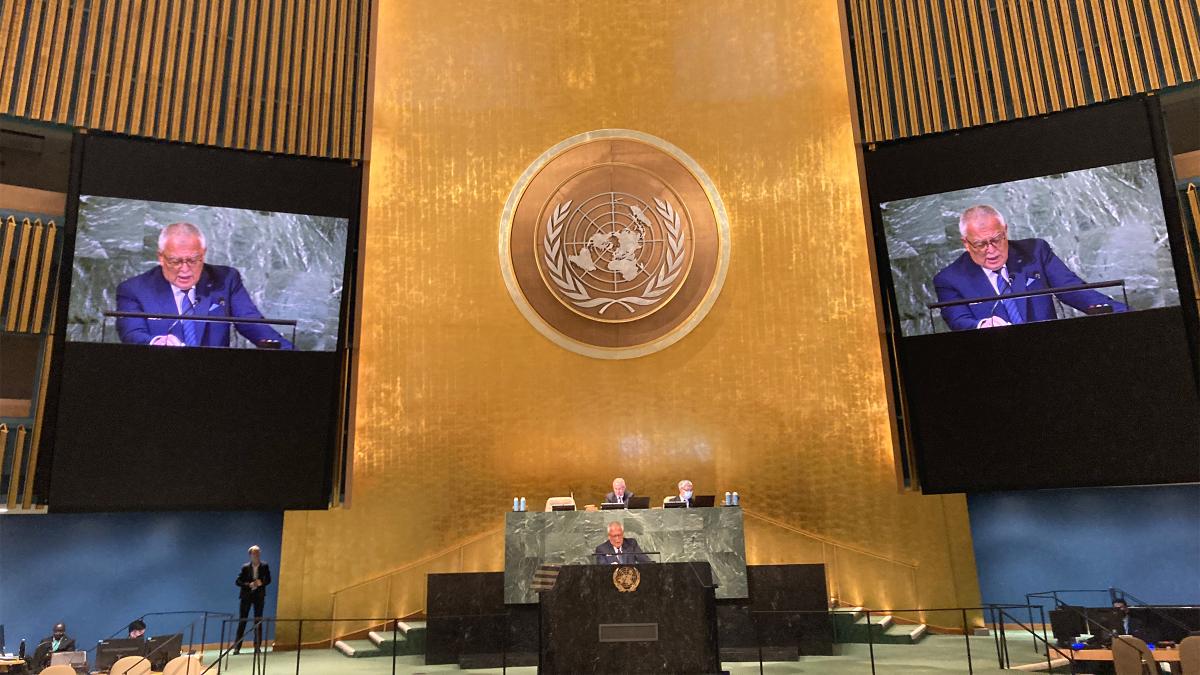 ICC President Judge Piotr Hofmański presenting the Court’s annual report to the UN General Assembly