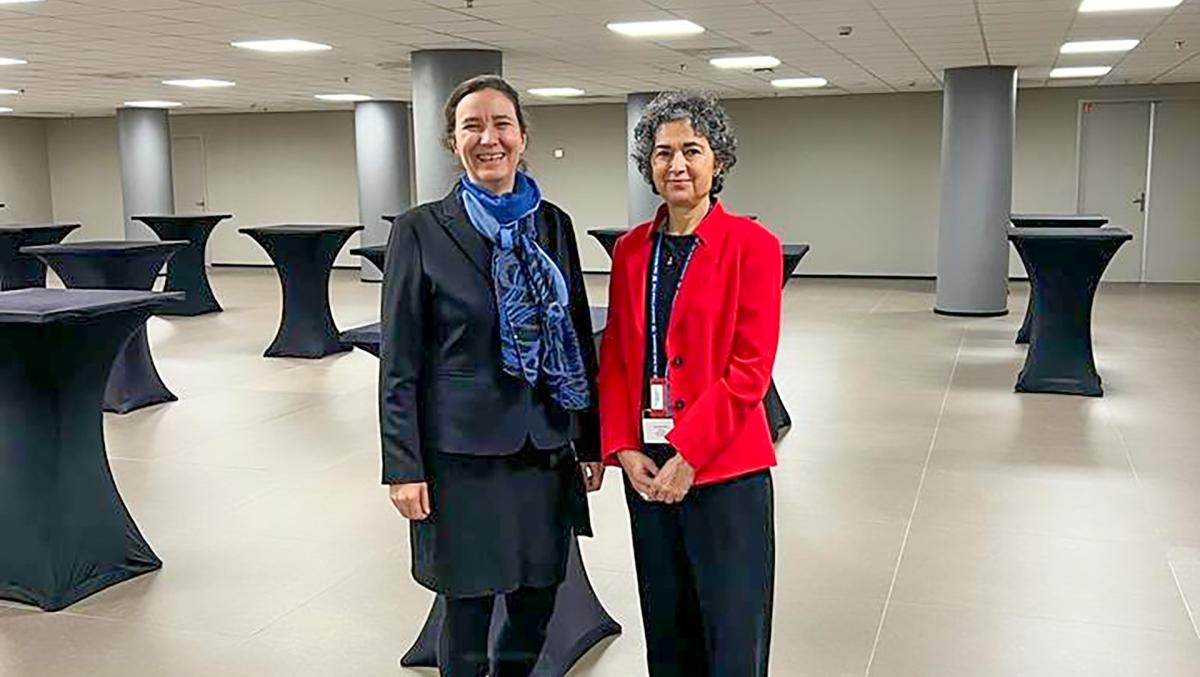 Photo: H.E. Mrs Esther Rabasa Grau Ambassador of the Principality of Andorra to the Kingdom of the Netherlands (right) and Franziska Eckelmans, Acting Executive Director (left). 