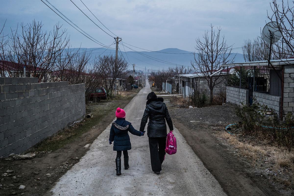A scene from Tserovani displacement settlement in the Republic of Georgia. From the series Life After Conflict. Photo: Pete Muller for the ICC