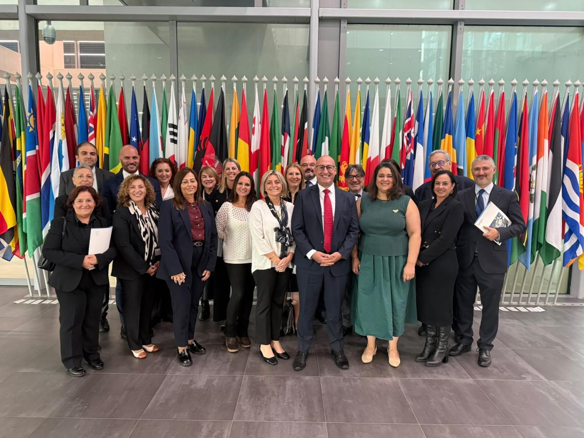 Photo: H. E. Jeffrey Curmi, Ambassador of the Republic of Malta to the Kingdom of the Netherlands and a delegation from the Maltese judiciary met with Dr. Deborah Ruiz Verduzco, Executive Director of the Trust Fund for Victims, at the ICC Headquarters in The Hague, during their Judicial Study Visit in September 2026.