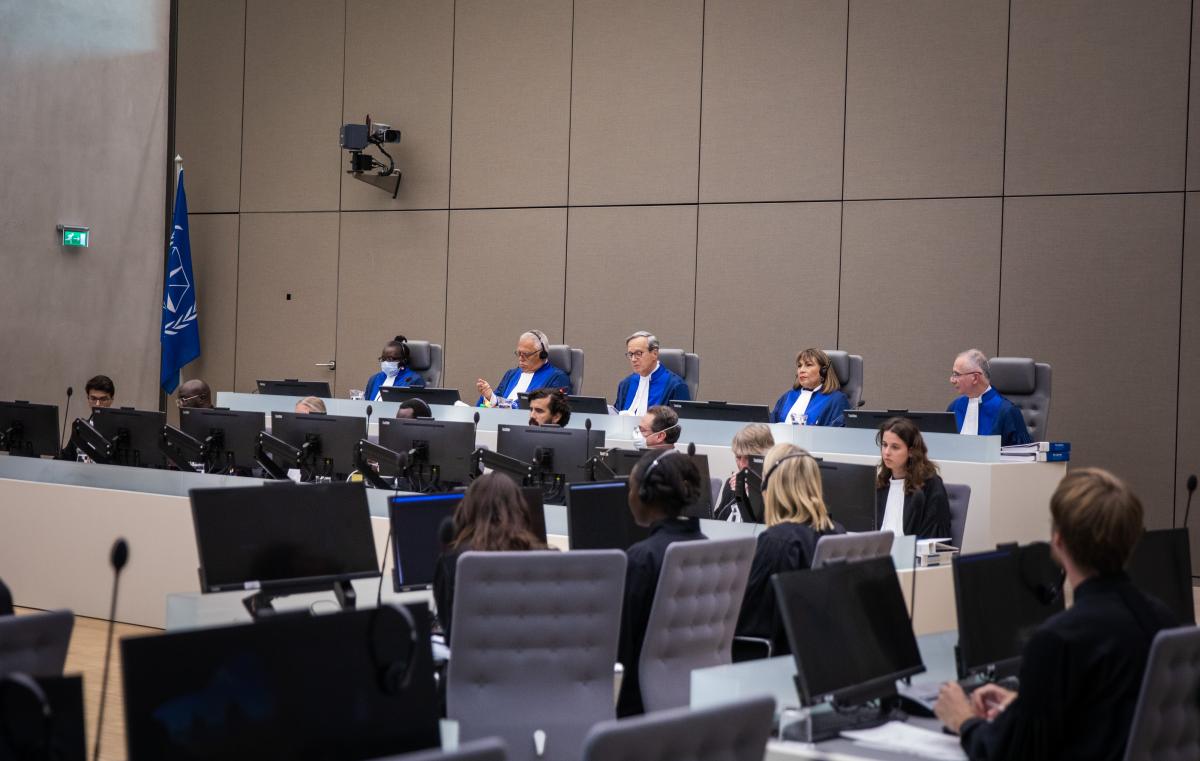 The judges of the Appeals Chamber on 12 September 2022 in Courtroom 2 of the International Criminal Court ©ICC-CPI